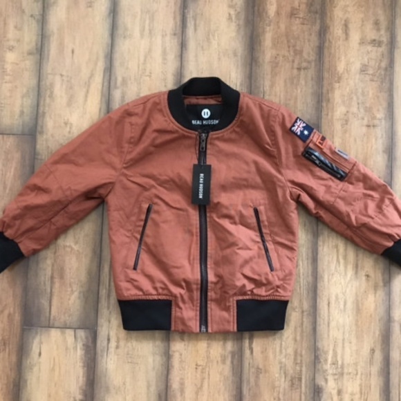 Beau Hudson Jacket Kid 5 Orange Outback Bomber Aviation Winter Snow School Retro - Picture 9 of 10